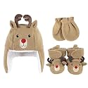 Hudson Baby Girls' Trapper Hat, Mitten and Bootie Set