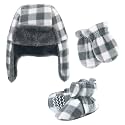 Hudson Baby Girls' Trapper Hat, Mitten and Bootie Set
