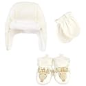 Hudson Baby Girls' Trapper Hat, Mitten and Bootie Set