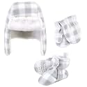 Hudson Baby Girls' Trapper Hat, Mitten and Bootie Set