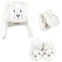 Hudson Baby Girls' Trapper Hat, Mitten and Bootie Set
