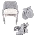 Hudson Baby Girls' Trapper Hat, Mitten and Bootie Set