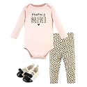 Hudson Baby Unisex Baby Cotton Bodysuit, Pant and Shoe Set