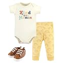 Hudson Baby Unisex Baby Cotton Bodysuit, Pant and Shoe Set