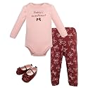 Hudson Baby Unisex Baby Cotton Bodysuit, Pant and Shoe Set