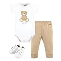 Hudson Baby Unisex Baby Cotton Bodysuit, Pant and Shoe Set