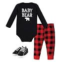 Hudson Baby Unisex Baby Cotton Bodysuit, Pant and Shoe Set