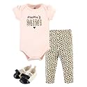 Hudson Baby Unisex Baby Cotton Bodysuit, Pant and Shoe Set