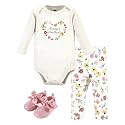 Hudson Baby Unisex Baby Cotton Bodysuit, Pant and Shoe Set
