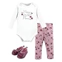 Hudson Baby Unisex Baby Cotton Bodysuit, Pant and Shoe Set