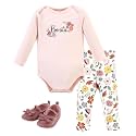 Hudson Baby Unisex Baby Cotton Bodysuit, Pant and Shoe Set