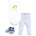 Hudson Baby Unisex Baby Cotton Bodysuit, Pant and Shoe Set