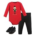 Hudson Baby Unisex Baby Cotton Bodysuit, Pant and Shoe Set