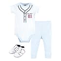 Hudson Baby Unisex Baby Cotton Bodysuit, Pant and Shoe Set