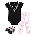 Hudson Baby Unisex Baby Cotton Bodysuit, Pant and Shoe Set