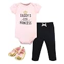 Hudson Baby Unisex Baby Cotton Bodysuit, Pant and Shoe Set
