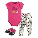 Hudson Baby Unisex Baby Cotton Bodysuit, Pant and Shoe Set