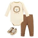Hudson Baby Unisex Baby Cotton Bodysuit, Pant and Shoe Set