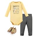 Hudson Baby Unisex Baby Cotton Bodysuit, Pant and Shoe Set