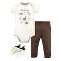 Hudson Baby Unisex Baby Cotton Bodysuit, Pant and Shoe Set
