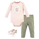 Hudson Baby Unisex Baby Cotton Bodysuit, Pant and Shoe Set