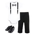 Hudson Baby Unisex Baby Cotton Bodysuit, Pant and Shoe Set