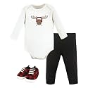 Hudson Baby Unisex Baby Cotton Bodysuit, Pant and Shoe Set