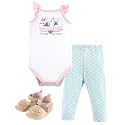 Hudson Baby Unisex Baby Cotton Bodysuit, Pant and Shoe Set