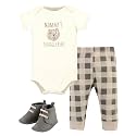 Hudson Baby Unisex Baby Cotton Bodysuit, Pant and Shoe Set