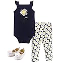 Hudson Baby Unisex Baby Cotton Bodysuit, Pant and Shoe Set