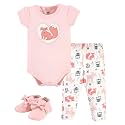 Hudson Baby Unisex Baby Cotton Bodysuit, Pant and Shoe Set