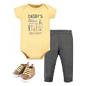 Hudson Baby Unisex Baby Cotton Bodysuit, Pant and Shoe Set