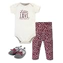 Hudson Baby Unisex Baby Cotton Bodysuit, Pant and Shoe Set