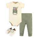 Hudson Baby Unisex Baby Cotton Bodysuit, Pant and Shoe Set