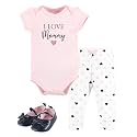 Hudson Baby Unisex Baby Cotton Bodysuit, Pant and Shoe Set