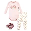 Hudson Baby Unisex Baby Cotton Bodysuit, Pant and Shoe Set