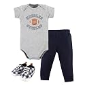 Hudson Baby Unisex Baby Cotton Bodysuit, Pant and Shoe Set
