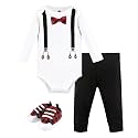 Hudson Baby Unisex Baby Cotton Bodysuit, Pant and Shoe Set