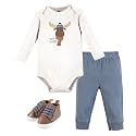 Hudson Baby Unisex Baby Cotton Bodysuit, Pant and Shoe Set