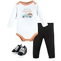 Hudson Baby Unisex Baby Cotton Bodysuit, Pant and Shoe Set