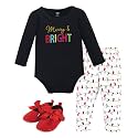 Hudson Baby Unisex Baby Cotton Bodysuit, Pant and Shoe Set