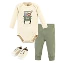 Hudson Baby Unisex Baby Cotton Bodysuit, Pant and Shoe Set