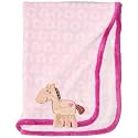 Hudson Baby Unisex Baby Plush Blanket, Pink Horse, One Size
