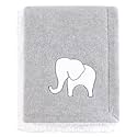 Hudson Baby Unisex Baby Plush Mink and Sherpa Blanket, Gray Elephant, One Size