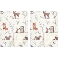 Hudson Baby Unisex Baby Plush Mink and Sherpa Blanket, Enchanted Forest, One Size (Pack of 2)