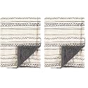 Hudson Baby Unisex Baby Plush Mink and Sherpa Blanket, Aztec, One Size (Pack of 2)