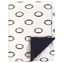 Hudson Baby Unisex Baby Plush Mink and Sherpa Blanket, Football, One Size