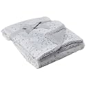 Hudson Baby Unisex Baby Plush Mink and Sherpa Blanket, Gray Clouds, One Size