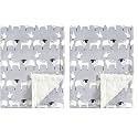 Hudson Baby Unisex Baby Plush Mink and Sherpa Blanket, Aztec Llama, One Size (Pack of 2)