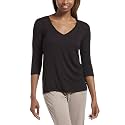 HUE Women's 3/4 Sleeve V-Neck Sleep Tee